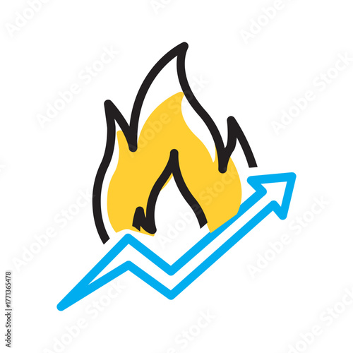 Vector multi color icon for Trending