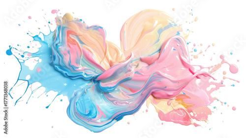 Colorful paint splash design art on transparent background