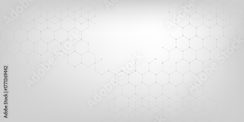 Vector hexagons pattern. Geometric abstract background with simple hexagonal elements. Medical, technology or science design