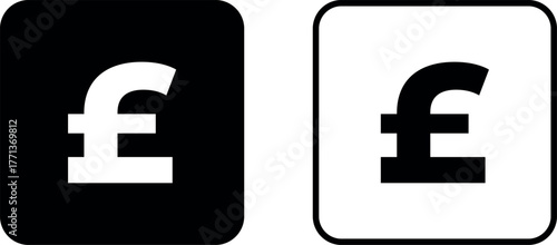 Pound icon Clip Art design. Line icons