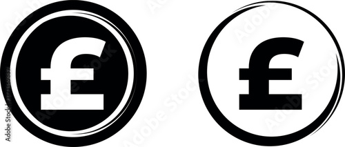 Pound icon concept, simple flat design. Clipart vecot in black colors