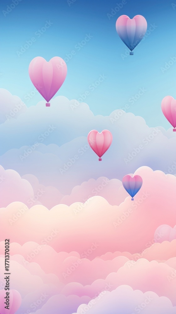 Fototapeta premium Balloon backgrounds aircraft heart.