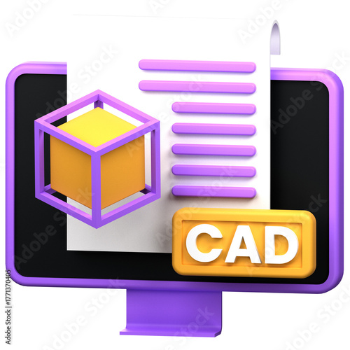 Cad Software 3D Icon
