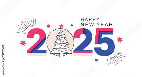 Festive New Year 2025 A Bright, Colorful Celebration for the Upcoming Year