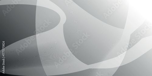 A modern abstract background in grayscale with soft, flowing, translucent waves.