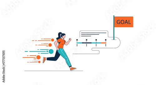 Achieve Success: Conceptual Design Illustrating Focused Effort and Goal Attainment