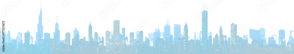 Fototapeta premium Modern city skyline png urban architecture view. 