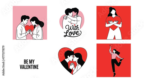 Valentine's Day Icon Set Celebrate Love with Heartfelt Illustrations and Graphic Designs