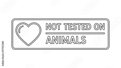 Cruelty-free label with heart symbol stating not tested on animals  