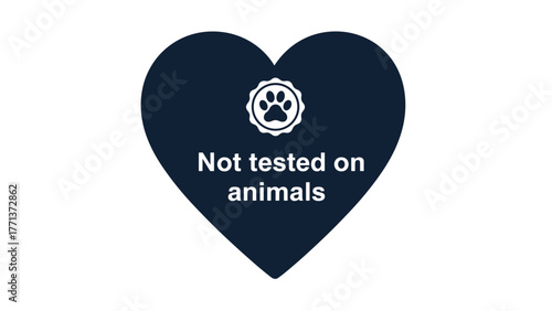 Cruelty free label heart symbol indicating not tested on animals  