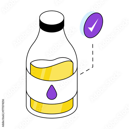 An icon design of milk bottle