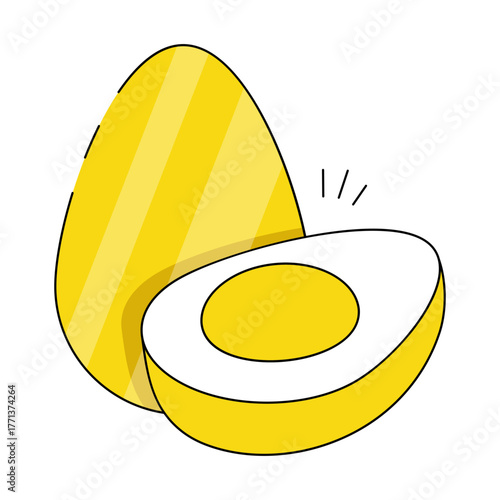 Boiled egg icon, editable vector