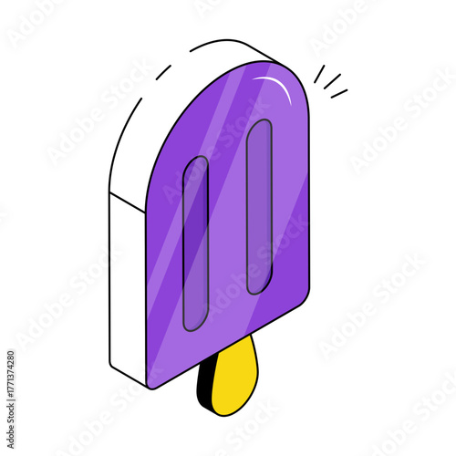 A yummy icon of ice cream, popsicle vector 