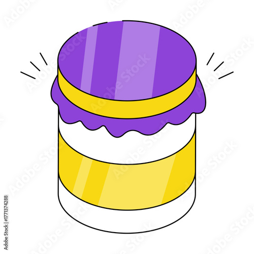 Conceptualizing isometric design icon of jam bottle 