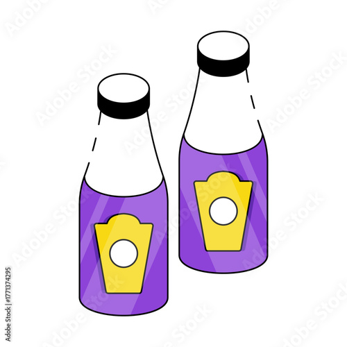 An icon design of milk bottles