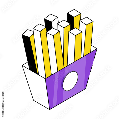 Vector design of fries packet