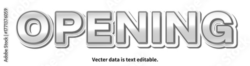 銀文字_袋文字_立体的_ベクターデータは打ち換え可能_アピアランス編集可能_OPENING