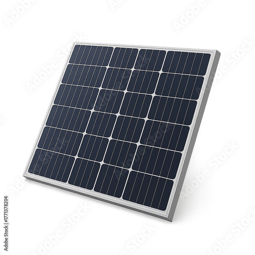 Realistic solar panel isolated on white background — renewable energy and sustainability concept