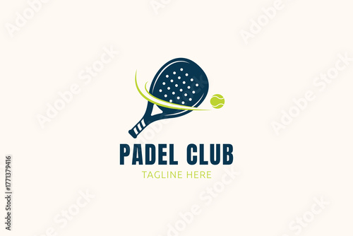 Padel Club Tennis Ball Logo Sports and Athletic Professional Sign Symbol