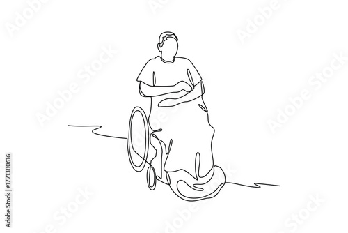 Simple continuous line of a hospital activity. Simple line, creativity, vector.