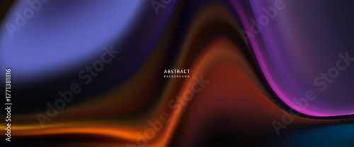Vibrant Abstract Color Flow With Neon Blues, Purples, And Oranges In Smooth Curves