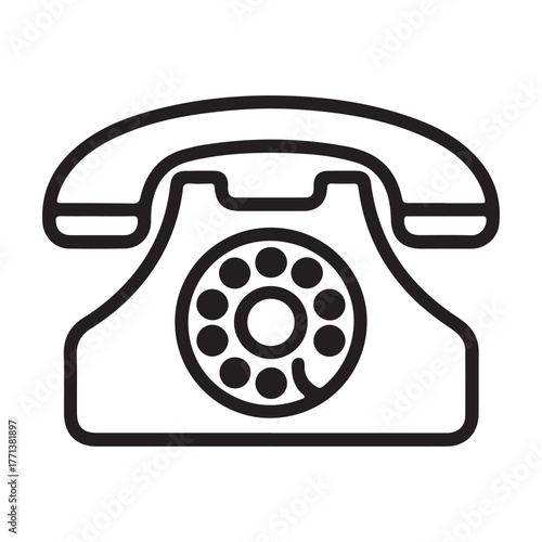 retro vintage telephone icon isolated on white background