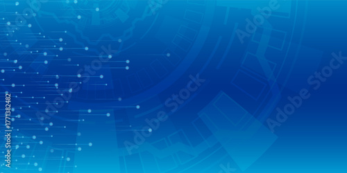 Abstract blue technology circuit data futuristic geometric hexagon on white design modern creative background vector