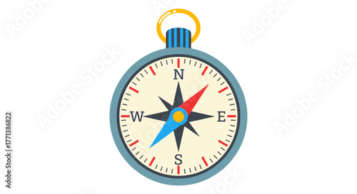 Vintage Style Compass Illustration: Navigation & Adventure Guide