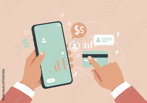 Paying bills through mobile banking app