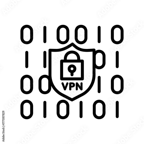 VPN encryption icon.
