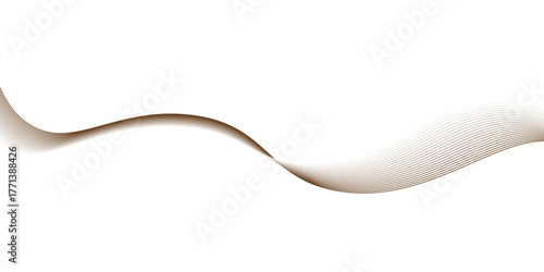 Minimal waveform frequency futuristic energy sound technology concept background.brown wave curve liner minimalist concept poster illustration,presentations, branding, and modern creative projects,
