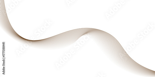 Minimal waveform frequency futuristic energy sound technology concept background.brown wave curve liner minimalist concept poster illustration,presentations, branding, and modern creative projects,