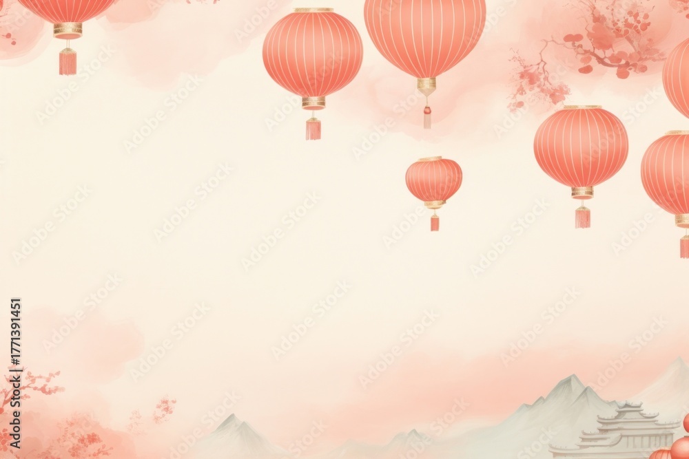 Obraz premium China new year backgrounds balloon transportation.