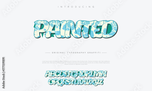 Vibrant spray-paint graffiti font effect modern urban text design
