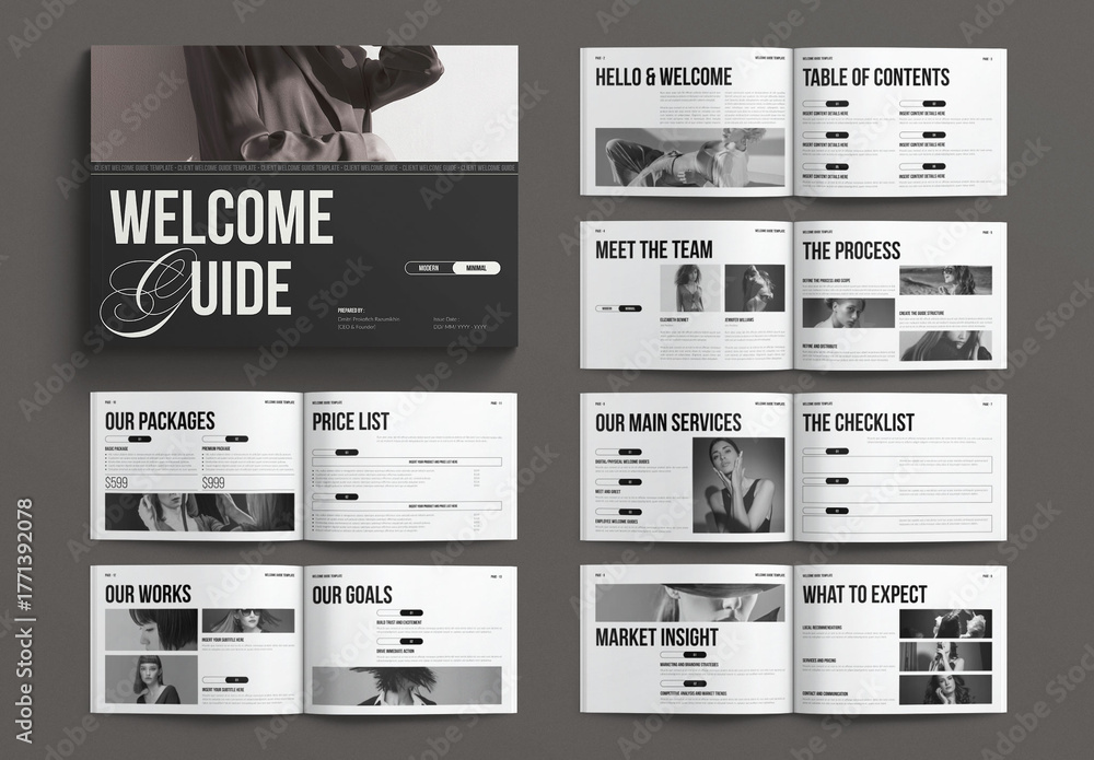 Welcome Guide Template Landscape Stock Template | Adobe Stock