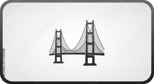Illustration of the golden gate bridge, a famous landmark in san francisco, california, usa, in black and white