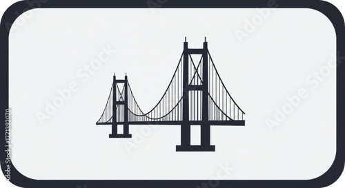 Illustration of the golden gate bridge, a famous landmark in san francisco, california, usa, in black and white