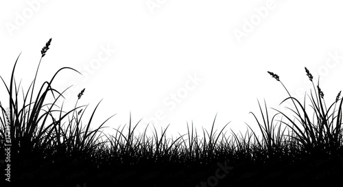 Whimsical Sparkle Grass Blades Swaying Gently on a Dark Background