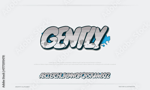 Graffiti font with paint splash effect dynamic street art lettering