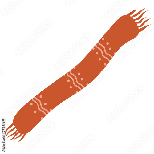 Minimalist abstract illustration of a thermal warming layer in warm orange tones. Perfect for winter theme design, holiday on winter season, or just for fashion style 