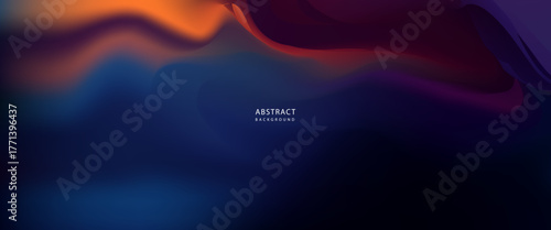 Abstract gradient fluid background with smooth color blending from navy blue and violet to orange and magenta.vector eps10