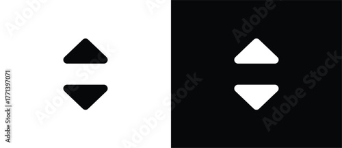 Arrange and Positioning icons. Flat vector icons for changing position up and down. Toolbar icons. Black and white ribbon tool icons. Ideal for UI a UX design with transparent and black backgrounds