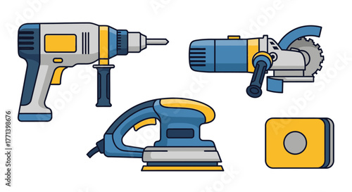 Vector Tools Set Home Improvement DIY Handyman Equipment Toolkit