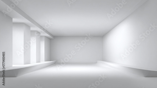 Wallpaper Mural Modern minimalist interior design featuring a spacious and empty room with sleek architectural details Torontodigital.ca