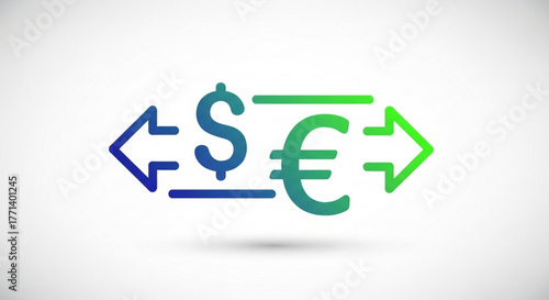 Currency exchange dollar to euro conversion rate money transfer financial trade business global finance concept