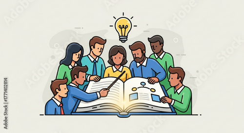 Brainstorming session team collaboration idea generation meeting business strategy planning and teamwork concept