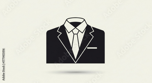 Elegant suit and tie vector graphic for professional attire fashion and business apparel design resource