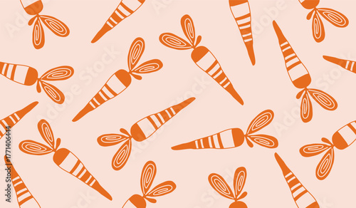 Cute carrot vegetables pattern background vector design
