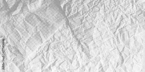 Stippled crumpled paper sheet grunge craft overlay texture with halftone gradient vector illustration. Old vintage crumpled stipple paper grunge punk overlay craft background