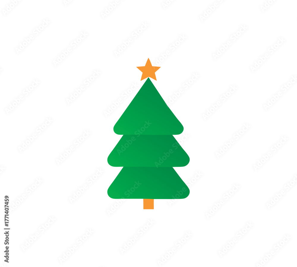 Obraz premium Christmas tree vector illustration on white background.